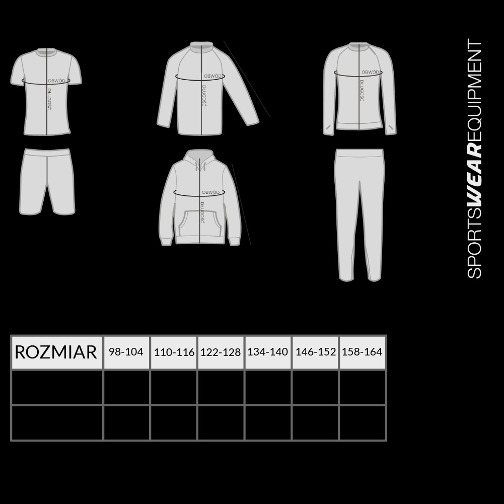 Bluza ACRO PRO dziecięca - Tabele Rozmiarów
