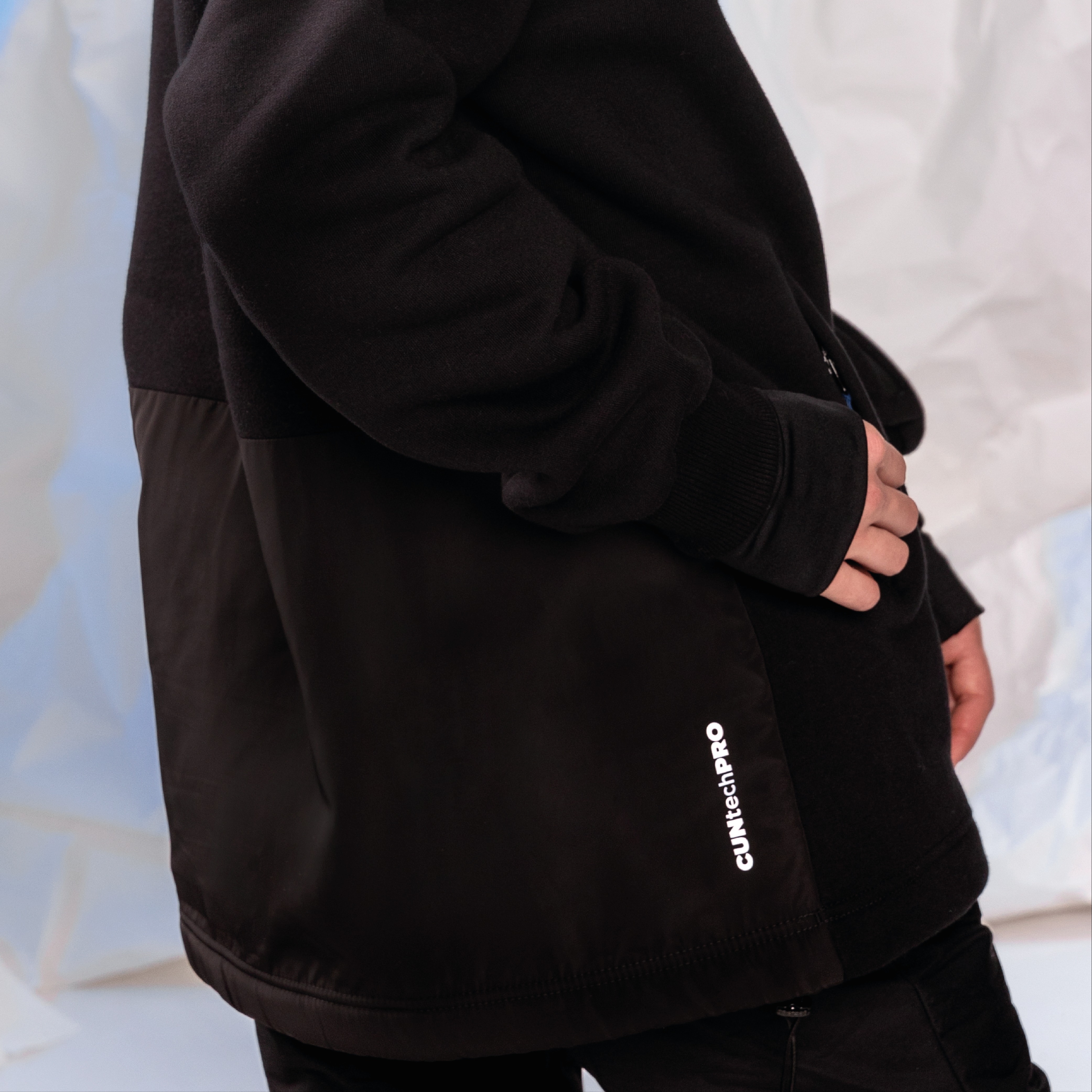 Bluza snowboardowa damska z kapturem czarna Mistral Pro wodoodporny ortalion