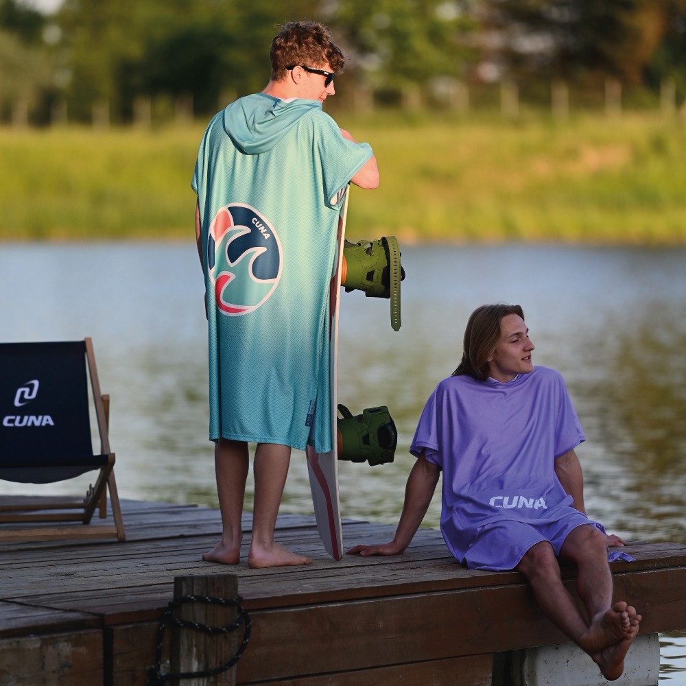 Peleryna plażowa unisex zielona Mint Waves