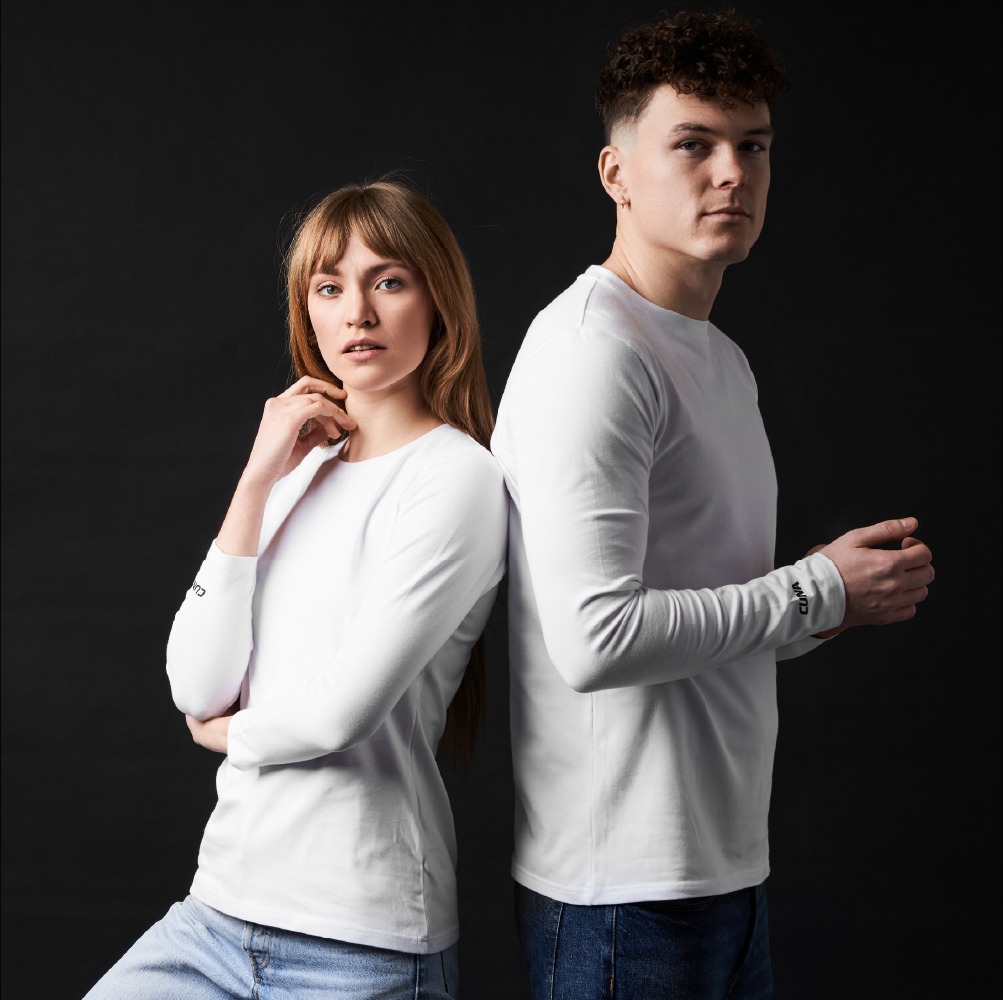 longsleeve damski biały