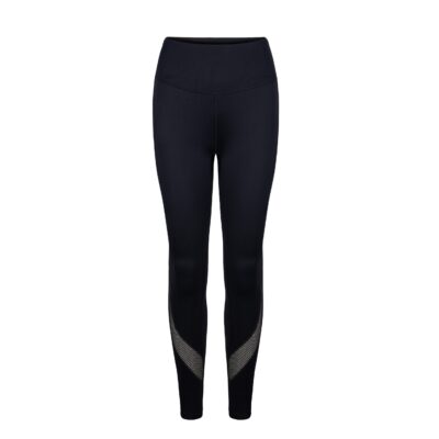 Legginsy treningowe damskie z kieszonką i wstawkami czarne Dreamgym