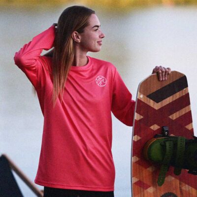 Koszulka sportowa unisex koralowa Surf long