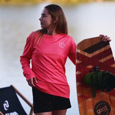 Koszulka sportowa unisex koralowa Surf long