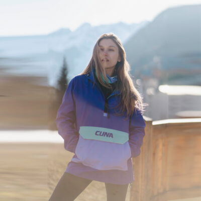 Kurtka anorak damska z kapturem fioletowa Foggy Plum