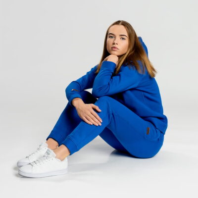 Dres bawełniany damski chabrowy Cosy