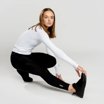 Legginsy treningowe damskie z kieszonką i wstawkami czarne Dreamgym