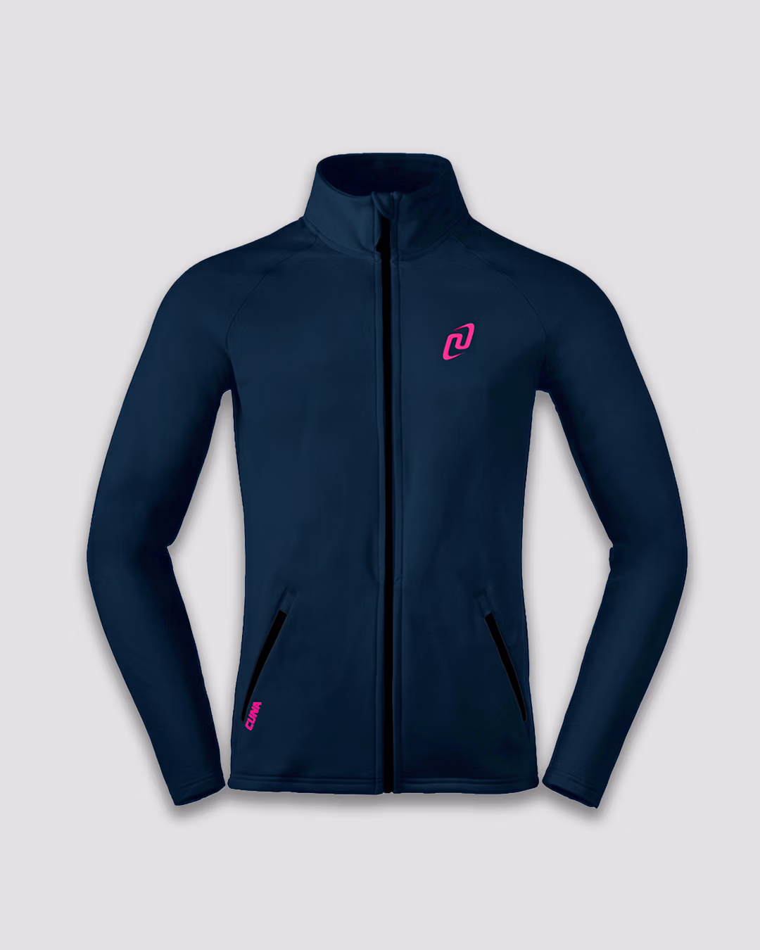 BLUZA ACTIVE PRO_GRANATOWA_NEONOWO RÓŻOWE ZNAKOWANIE_PRZÓD