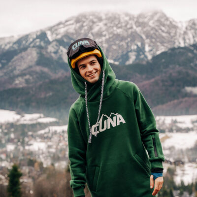 Bluza snowboardowa męska z kapturem zielona Mistral Pro