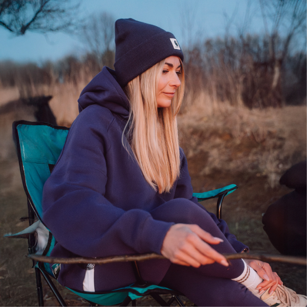 Fioletowa bluza damska z kapturem Easy hood CUNA