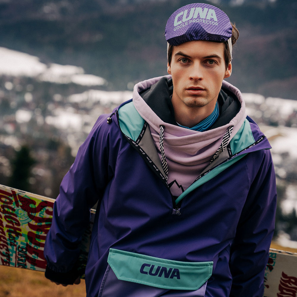 Kurtka męska anorak z kapturem fioletowa Foggy Plum