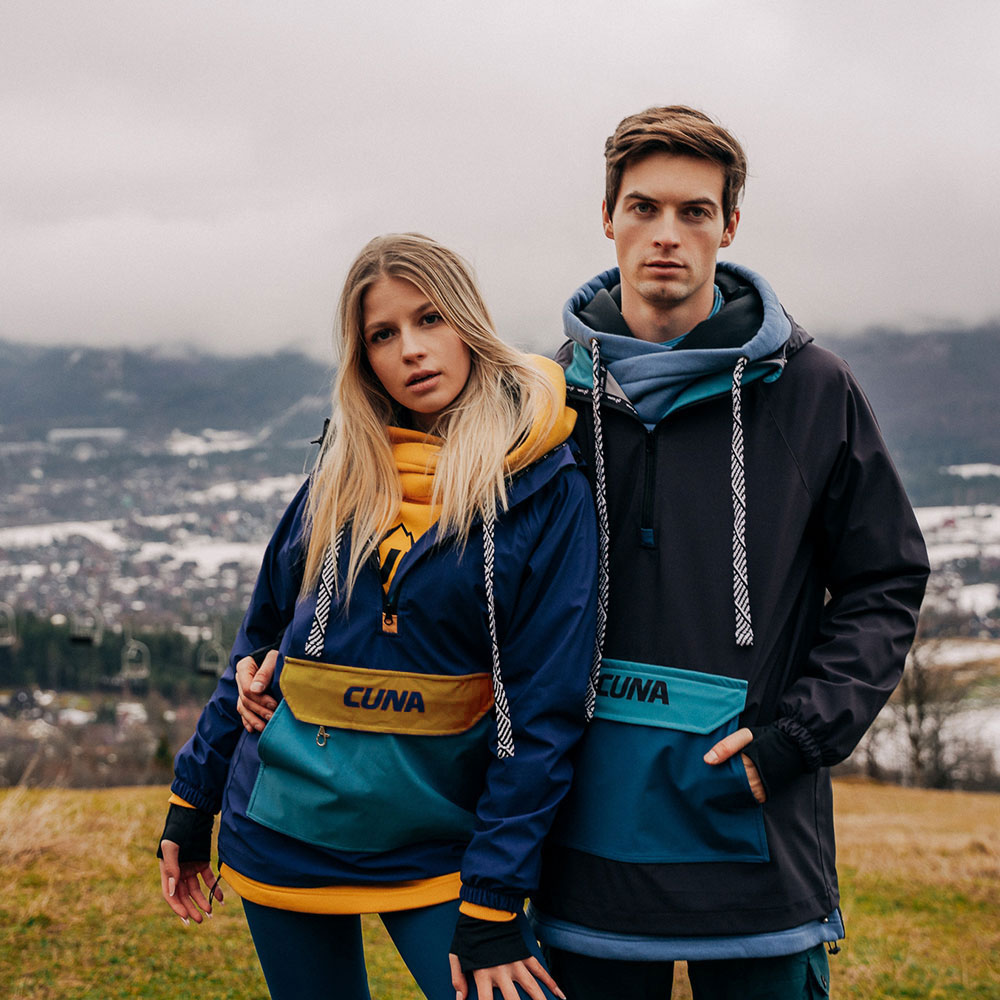 Granatowa kurtka damska anorak z kapturem