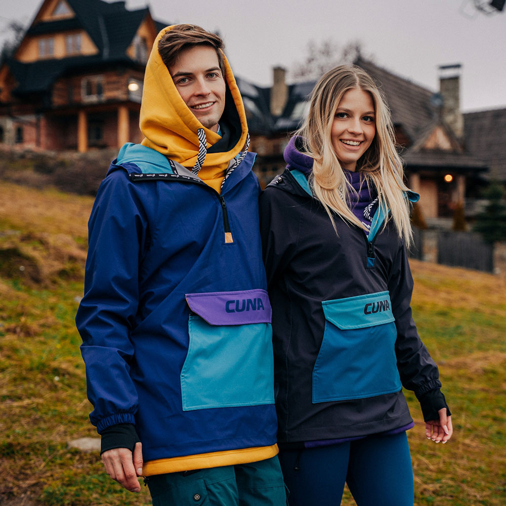 Kurtka anorak damska z kapturem grafitowa Foggy Rock
