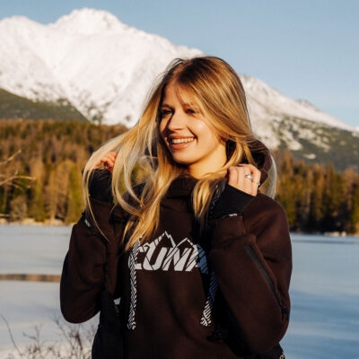 Bluza snowboardowa damska z kapturem ciemna czekolada MistralPRO