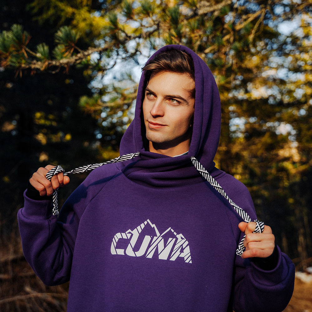 Bluza snowboardowa męska z kapturem ciemny fiolet MistralPRO