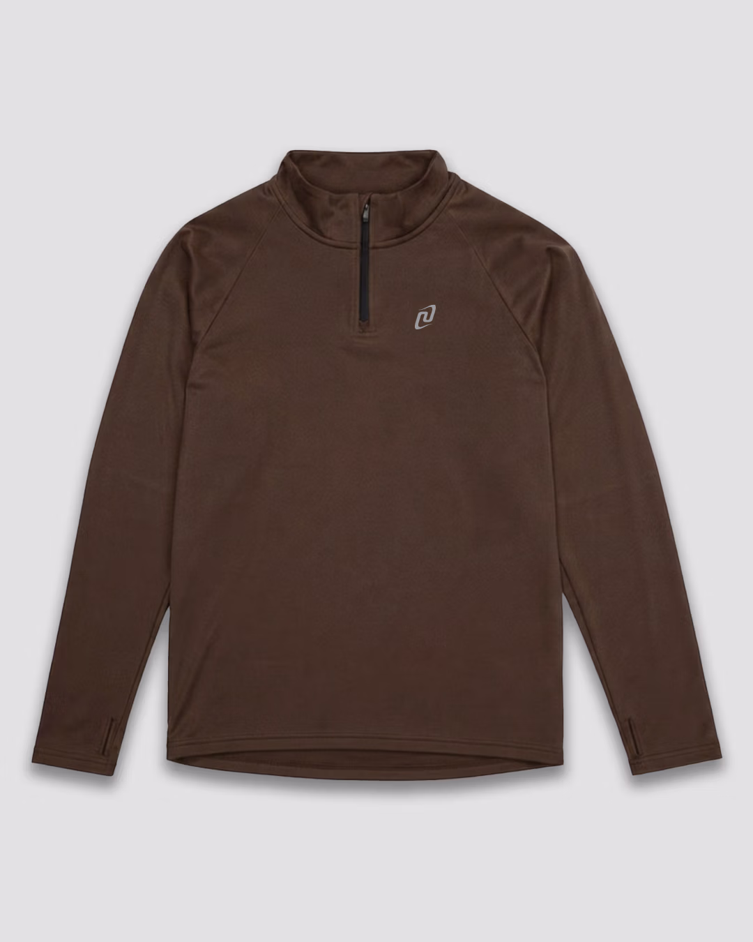 BLUZA HALF ZIP_BRĄZOWY_PRZÓD